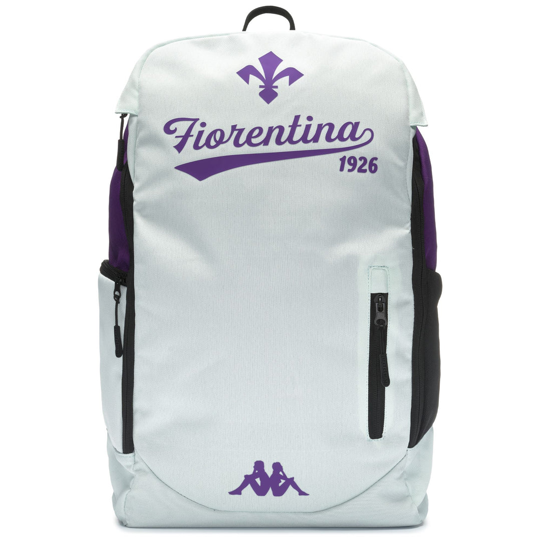 Mochila de fútbol unisex verde violeta con logotipo del equipo y bolsillos 01