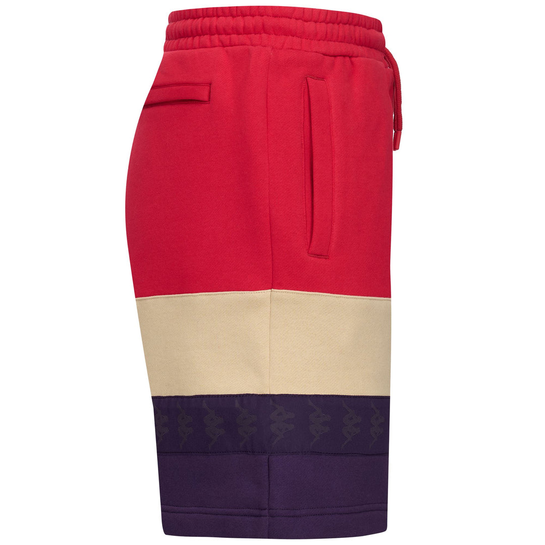 Short de sport rouge pour homme, coupe classique, en polaire main