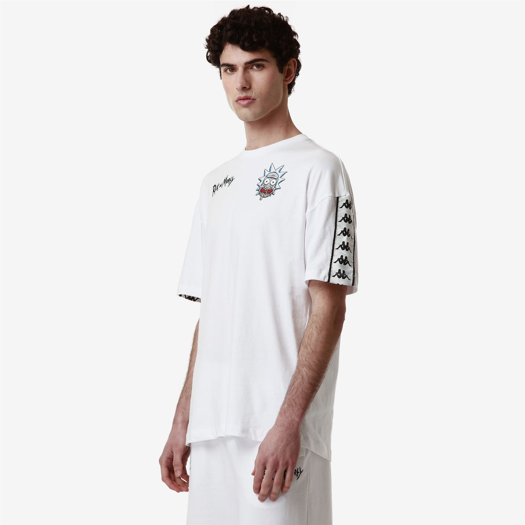 T-ShirtsTop Man 222 BANDA MAXIM WARNER BROS T-Shirt WHITE Dressed Front Double		