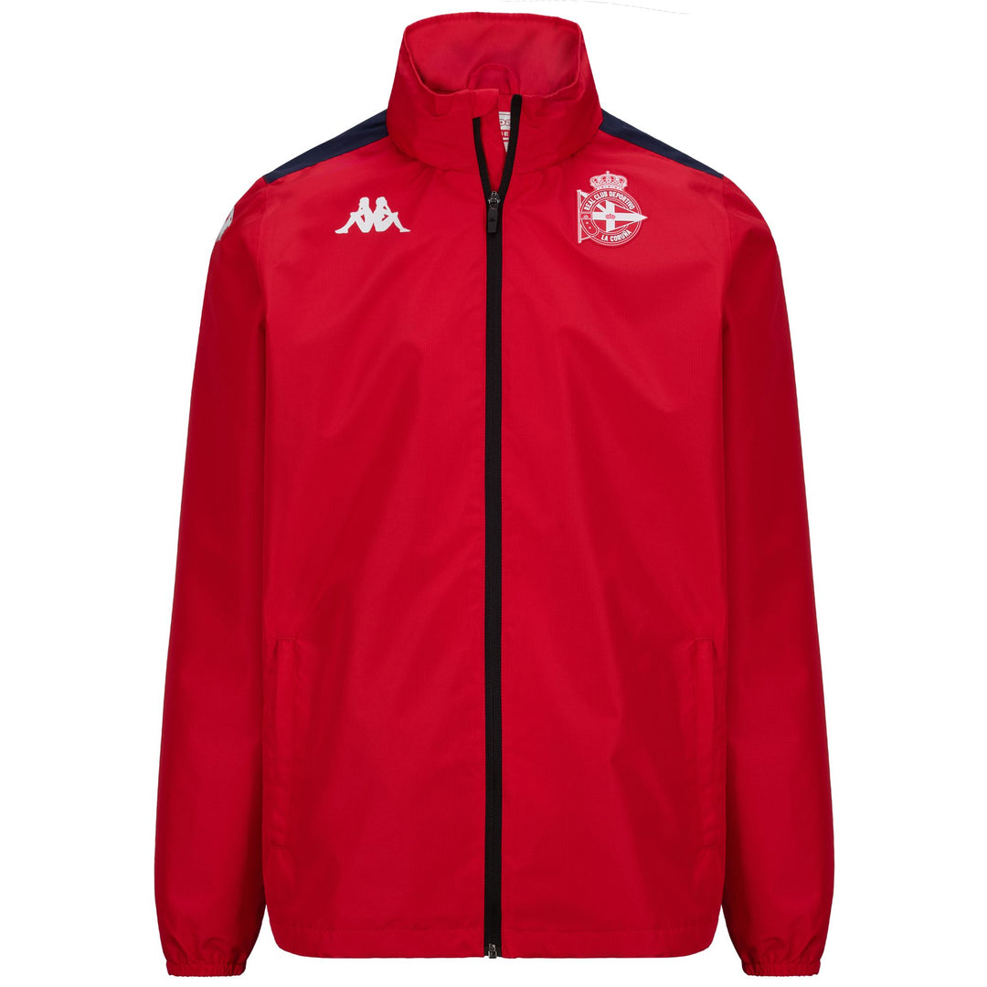 Chaqueta de entrenamiento impermeable para hombre en color rojo y azul oscuro 01