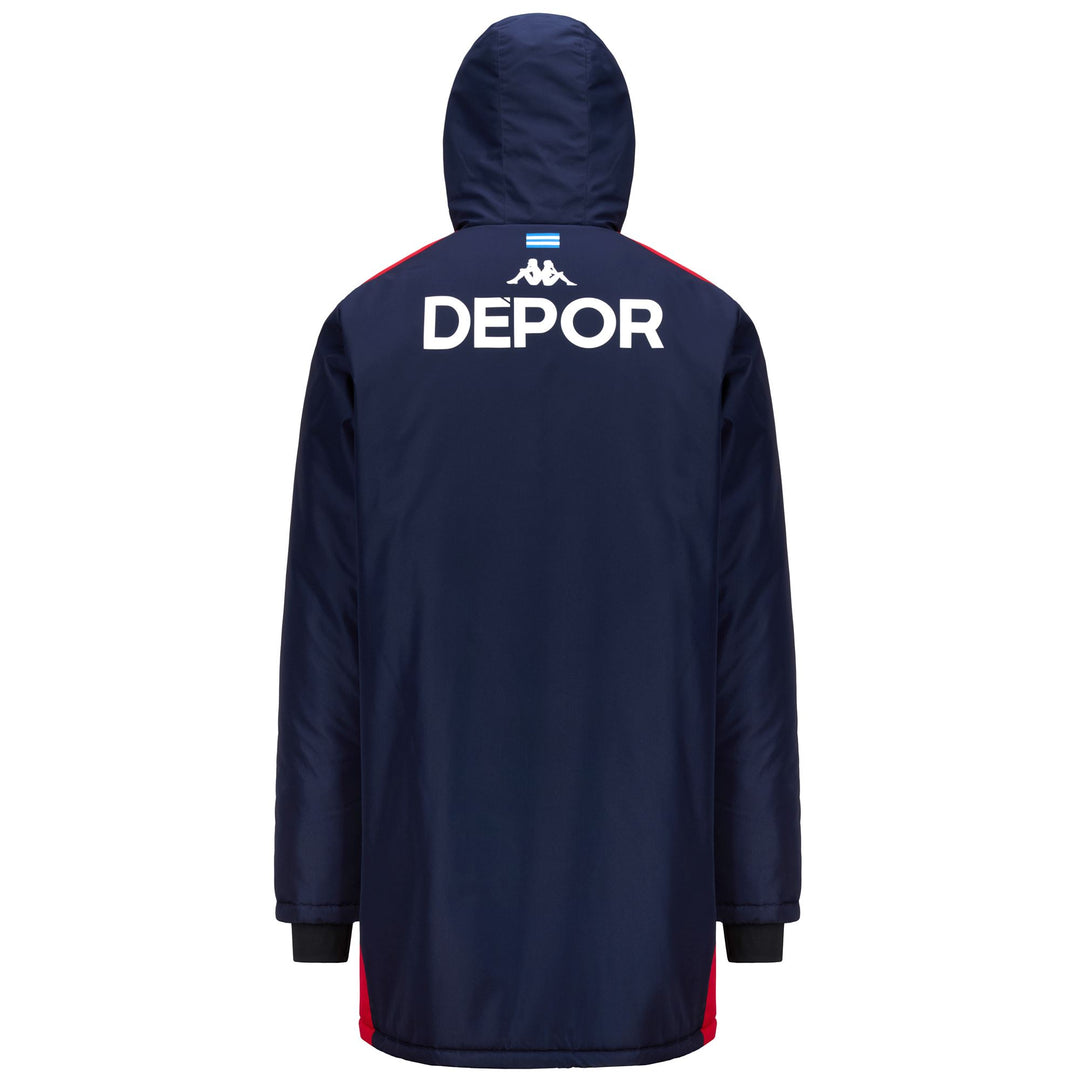 Navy blue Men's Long Training Jacket with Hood and Padding main