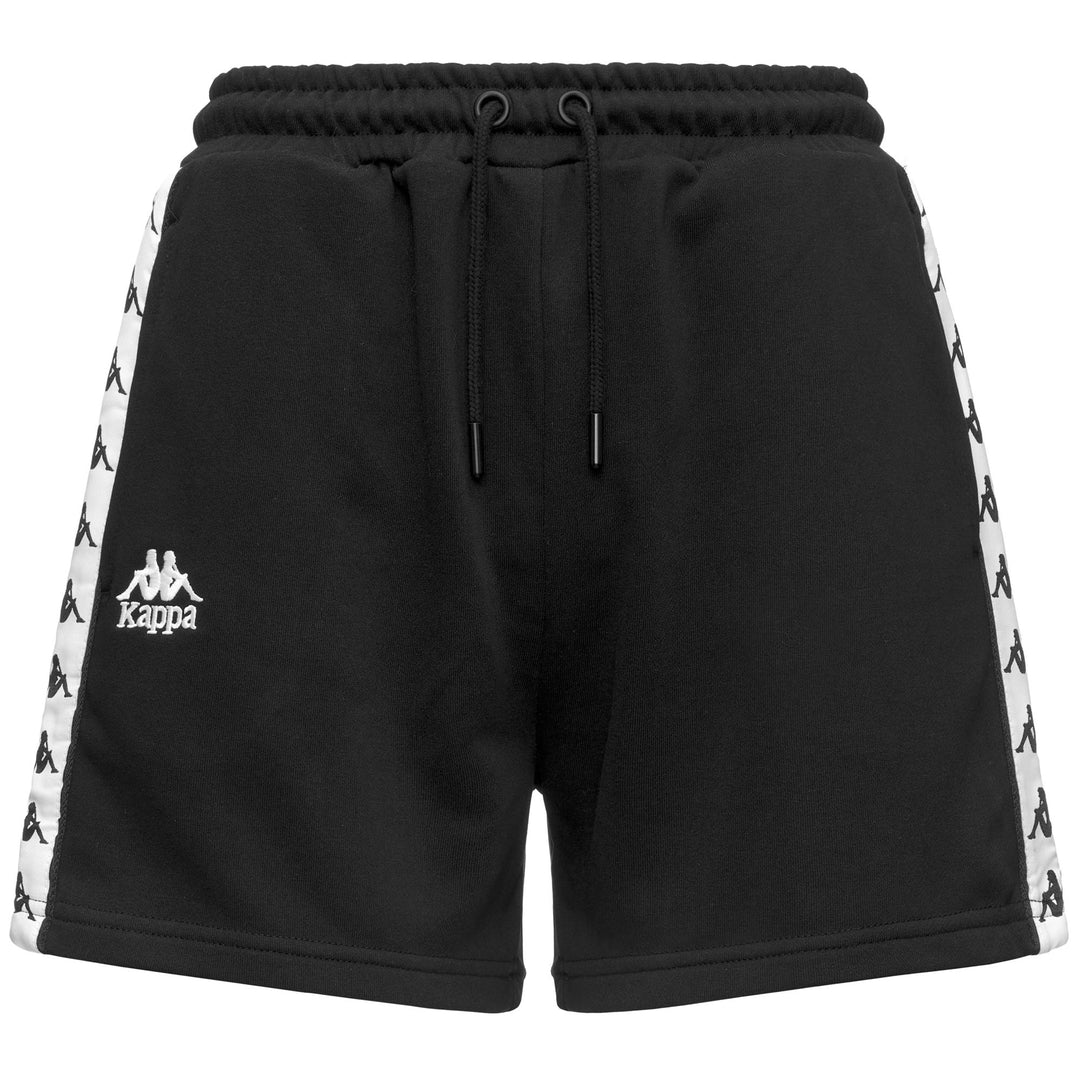 Pantalones cortos deportivos negros de corte regular para mujer en tejido French Terry 01