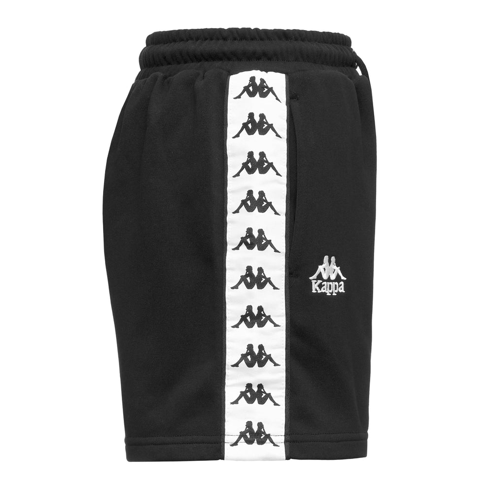 Pantalones cortos deportivos negros de corte regular para mujer en tejido French Terry 02