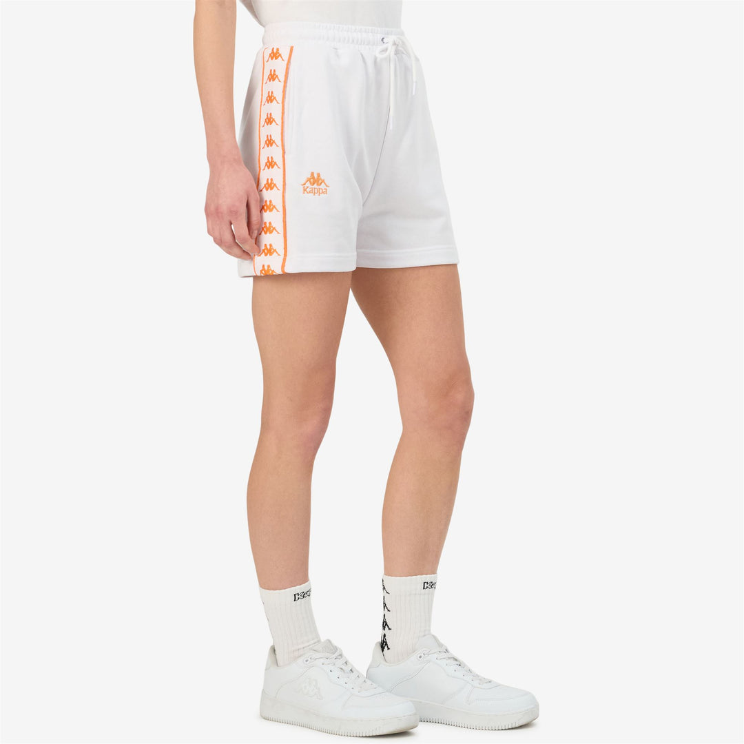 Orange white Women's Sport Street Shorts with Pockets main