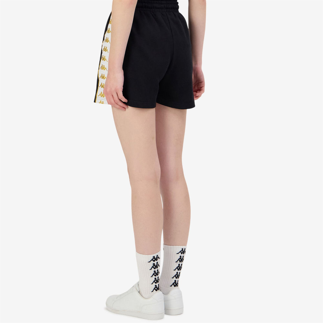 Black Yellow Women's Sport Street Shorts with Pockets main