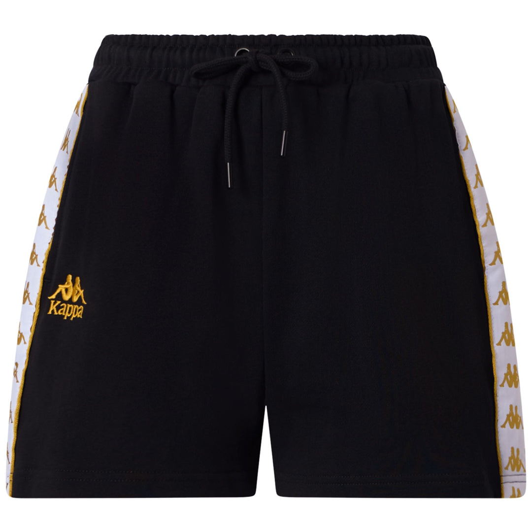 Black Yellow Women's Sport Street Shorts with Pockets main