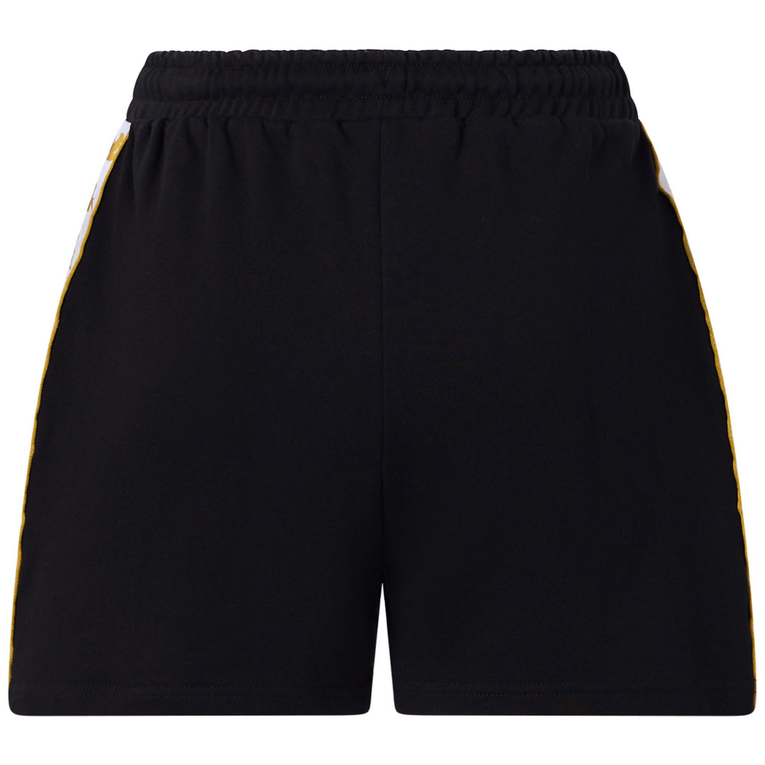 Black Yellow Women's Sport Street Shorts with Pockets main