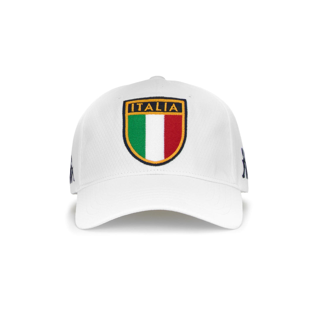 White Unisex Baseball Cap in Texturized Polyester for Golf 01