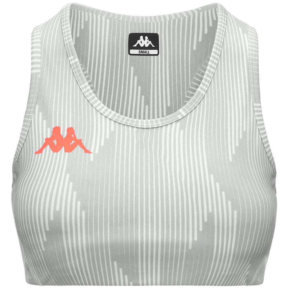 Grey Women's Stretch Jersey Active Top with Removable Cups 02