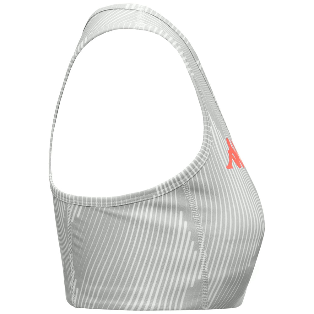 Top deportivo de jersey elástico gris para mujer con copas extraíbles 02