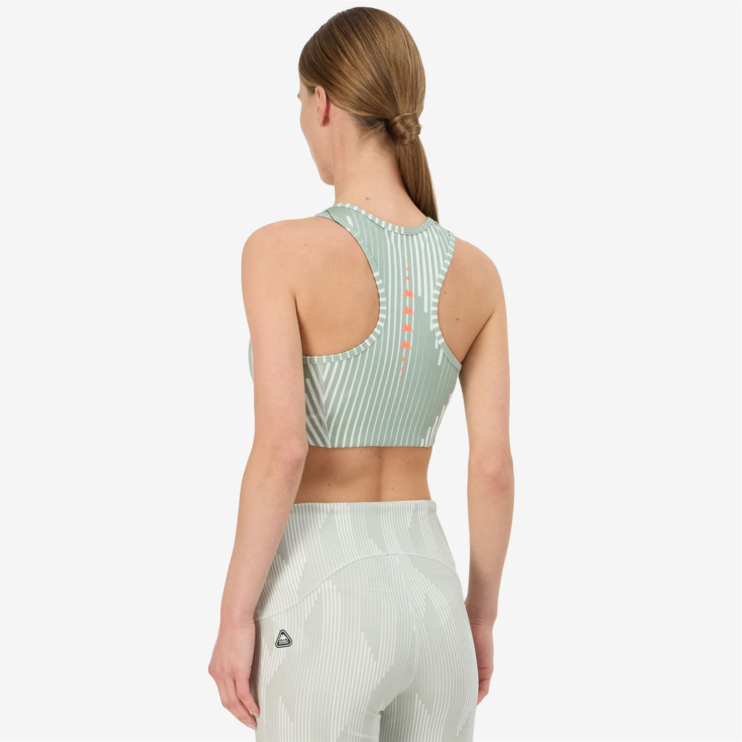 Top deportivo de jersey elástico gris para mujer con copas extraíbles main