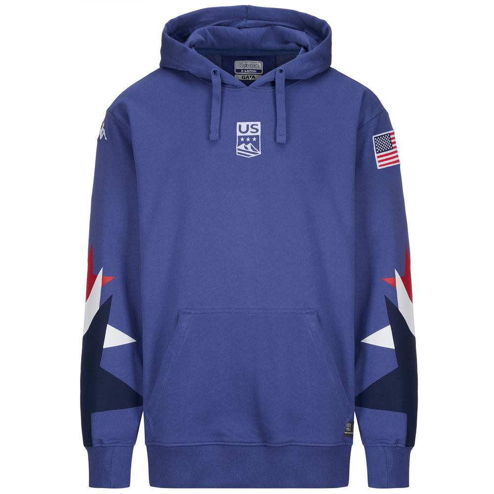 Blue Unisex Ski Fleece Jumper with Hood and Kangaroo Pocket 02
