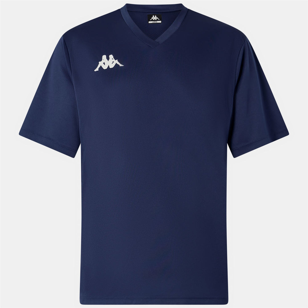 Camiseta de entrenamiento de fútbol azul de corte regular para hombre en tejido interlock main