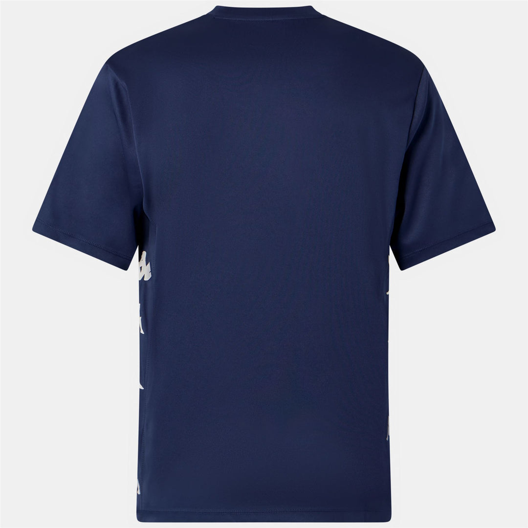 Maillot d'entraînement de football bleu pour homme, coupe classique, en tissu interlock main