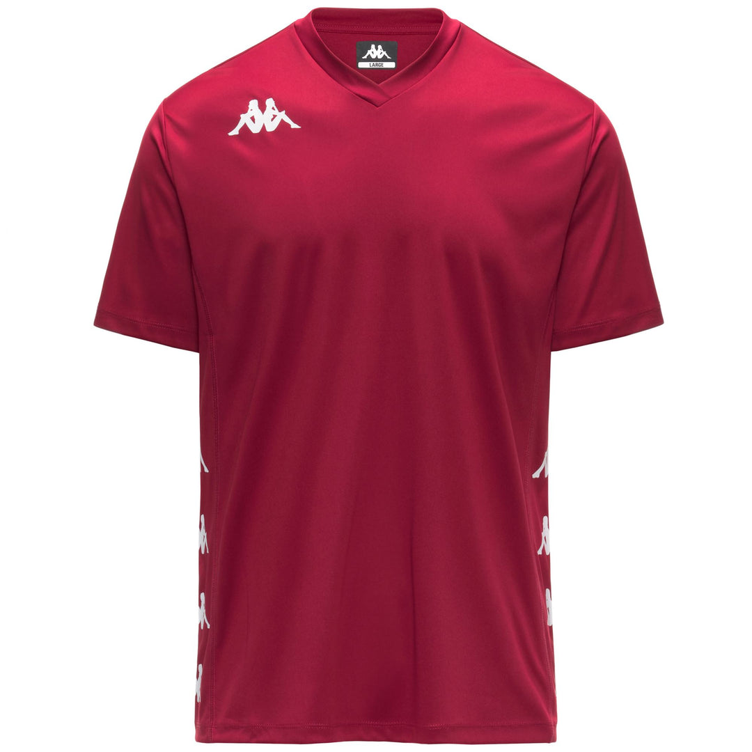Camiseta roja de entrenamiento de fútbol para hombre en tejido interlock con corte regular 01