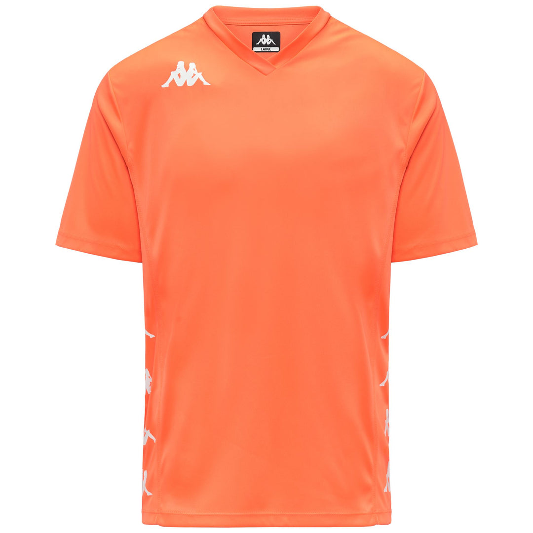 Camiseta de fútbol naranja deportiva para hombre con cuello en V 01