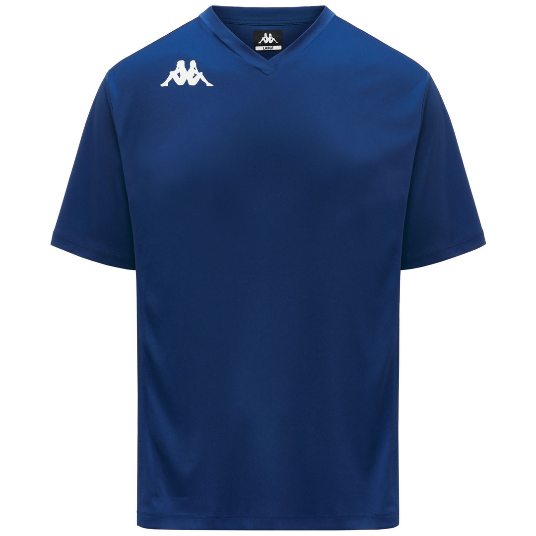 Maillot d'entraînement de football bleu pour homme, coupe classique, en tissu interlock 01