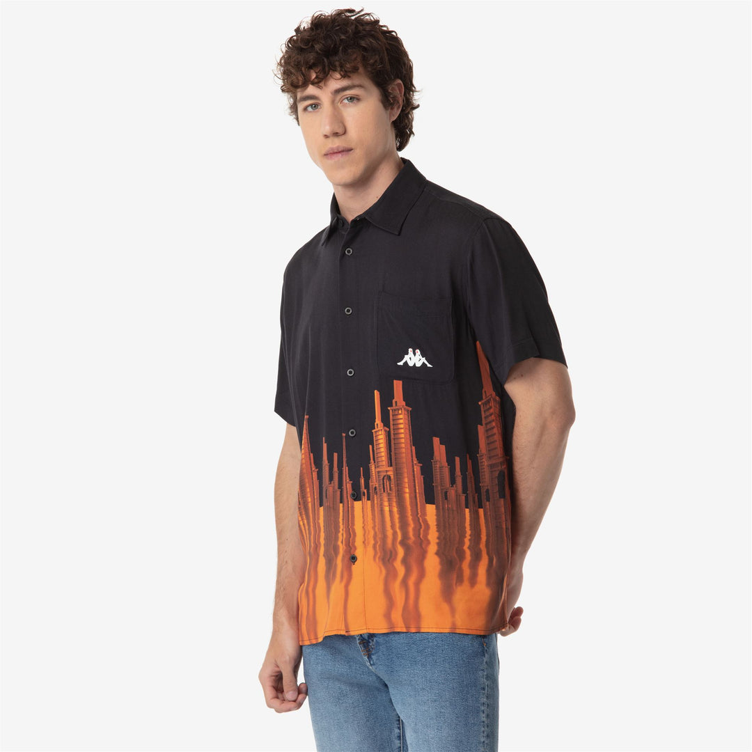 Black Men's Regular Fit Sportswear Shirt in Twill main
