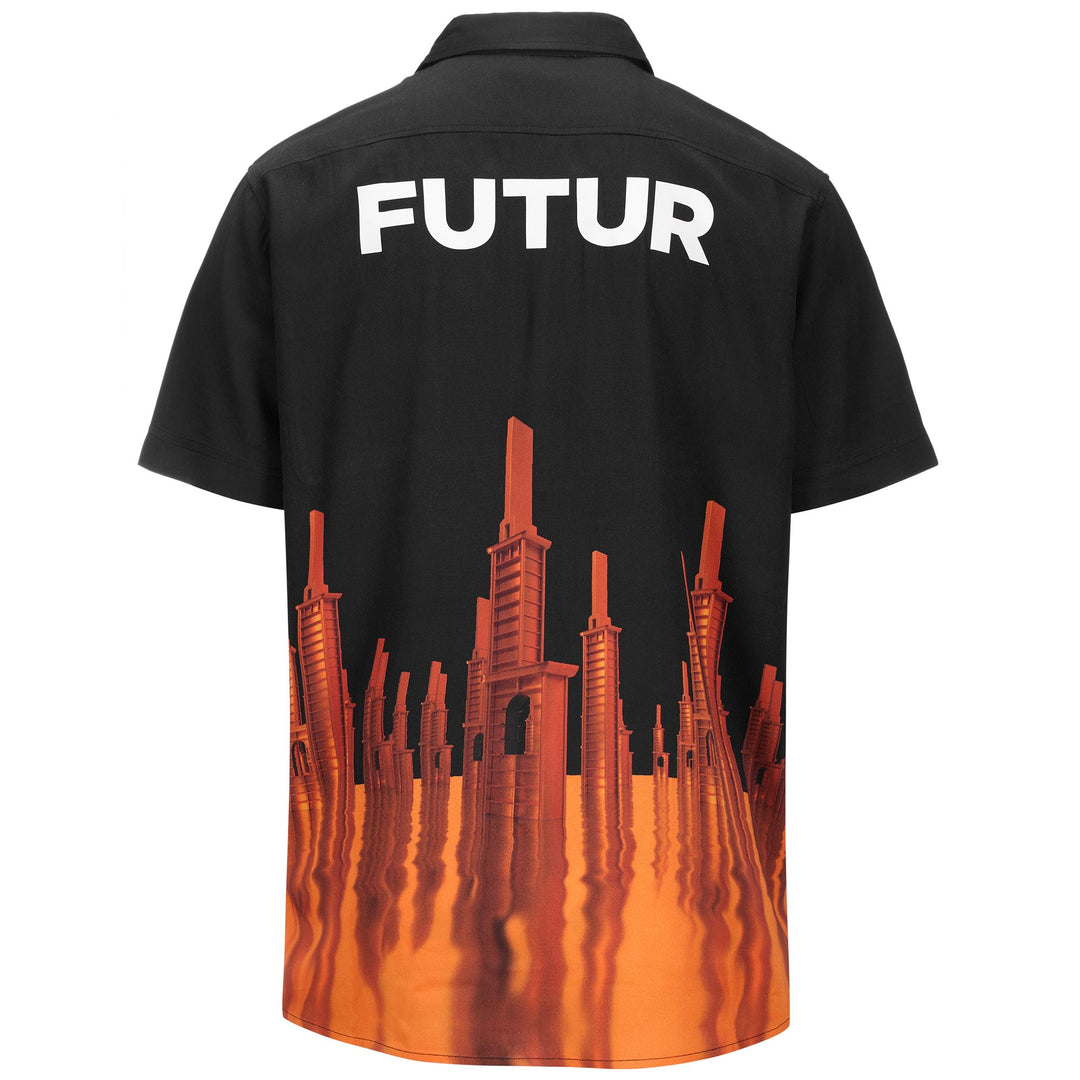 Camisa deportiva clásica de calle negra para hombre con estampado digital main