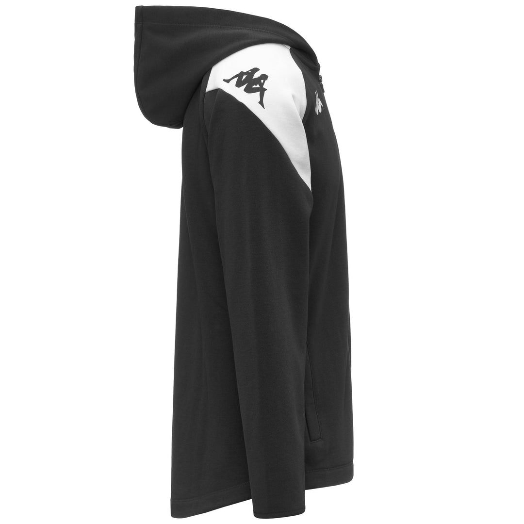 Black and White Men's Slim Fit Fleece Hoodie with Full Zip main