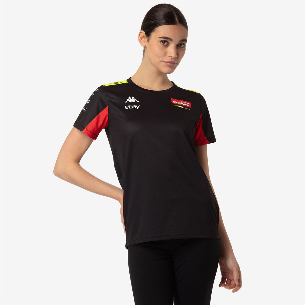 Active Jerseys Woman AMIRYWONE VR46 Shirt BLACK - NEON YELLOW - RED FLAME Detail (jpg Rgb)			