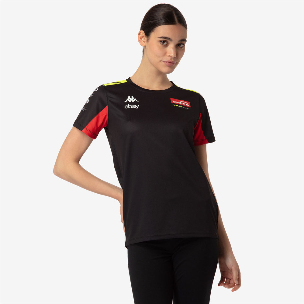 Maglietta Attiva da Motociclismo Donna Nera Neon 02