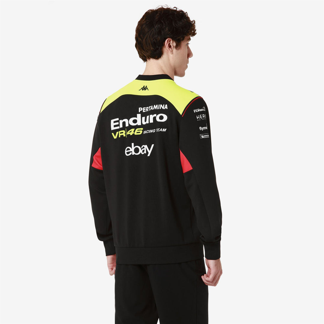 Black Neon Men's VR46 Racing Fleece Jacket with Zipper and Pockets main