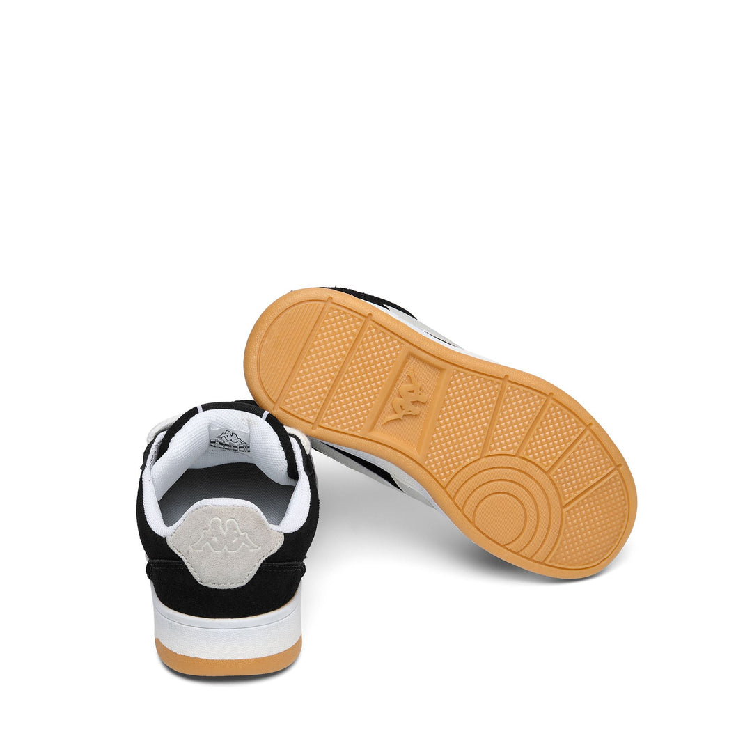 Sneakers basse bianche e nere per bambini con tomaia sintetica main