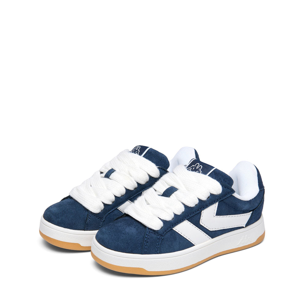 Baskets basses bleues pour enfant avec tige synthétique 02