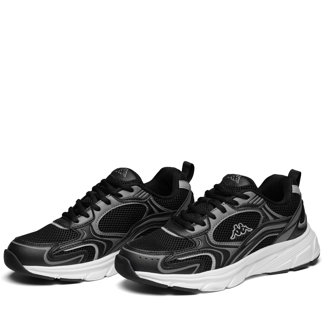 Black grey Unisex Kids Low Cut Sneakers 01