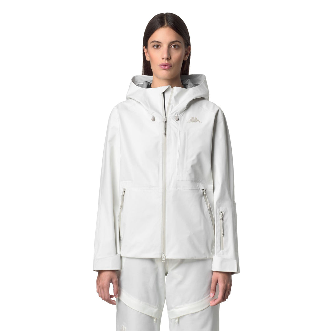 Giacca impermeabile a 3 strati bianca da donna 01