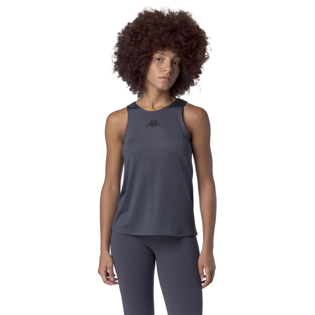 Grey Women's Regular Fit Polyester Training Tank Top main