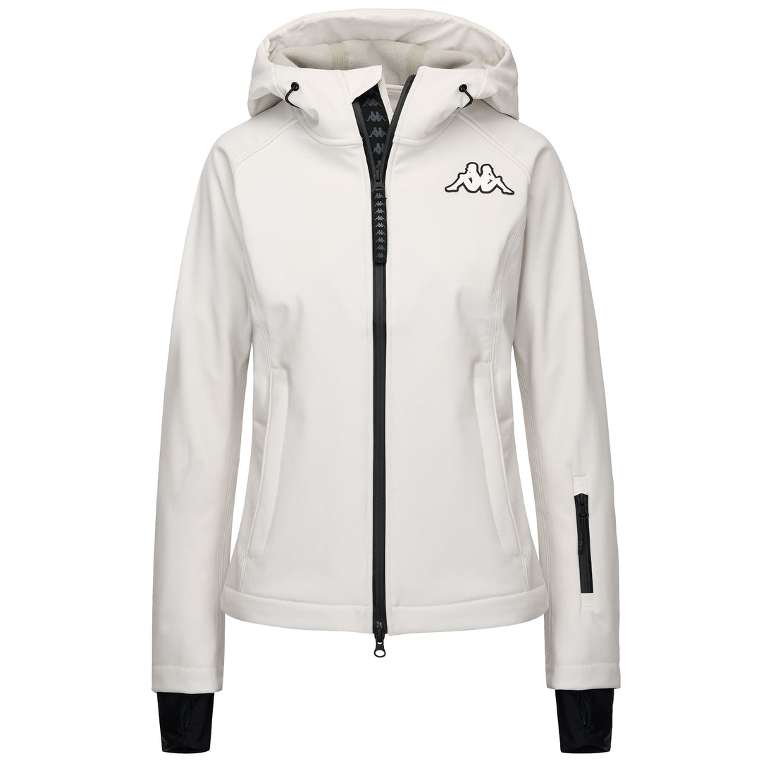 Veste softshell blanche pour femme avec protection imperméable main