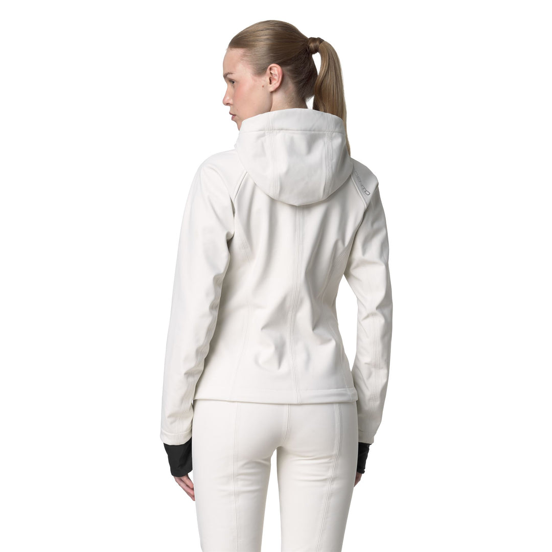 Veste softshell blanche pour femme avec protection imperméable main