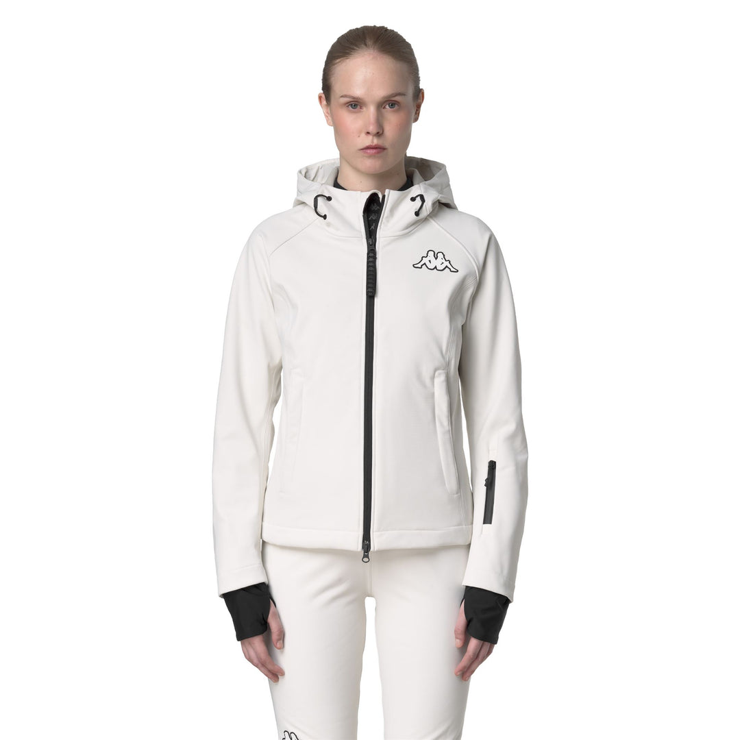 White Women's Regular Fit Waterproof Softshell Ski Jacket 01