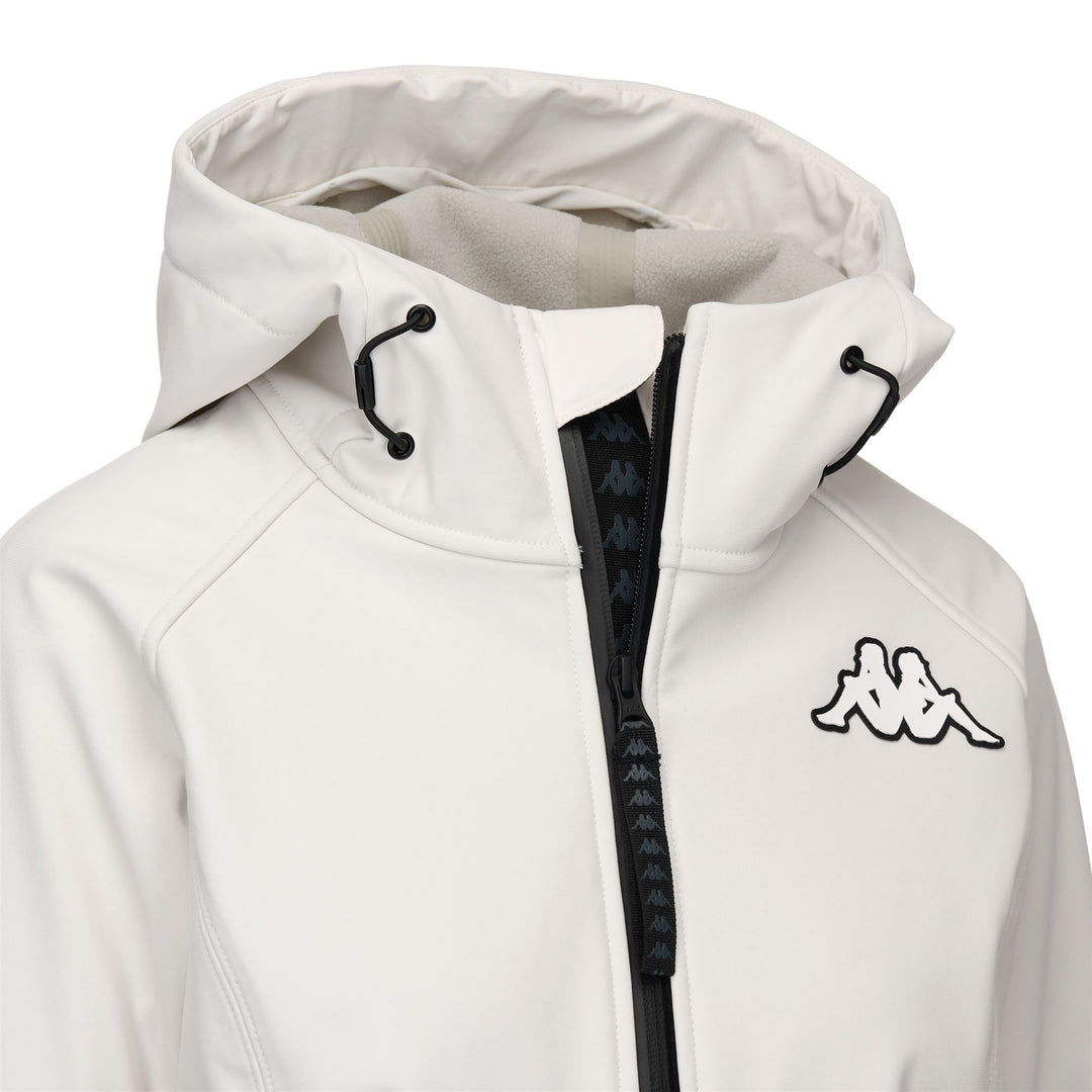 Veste softshell blanche pour femme avec protection imperméable main