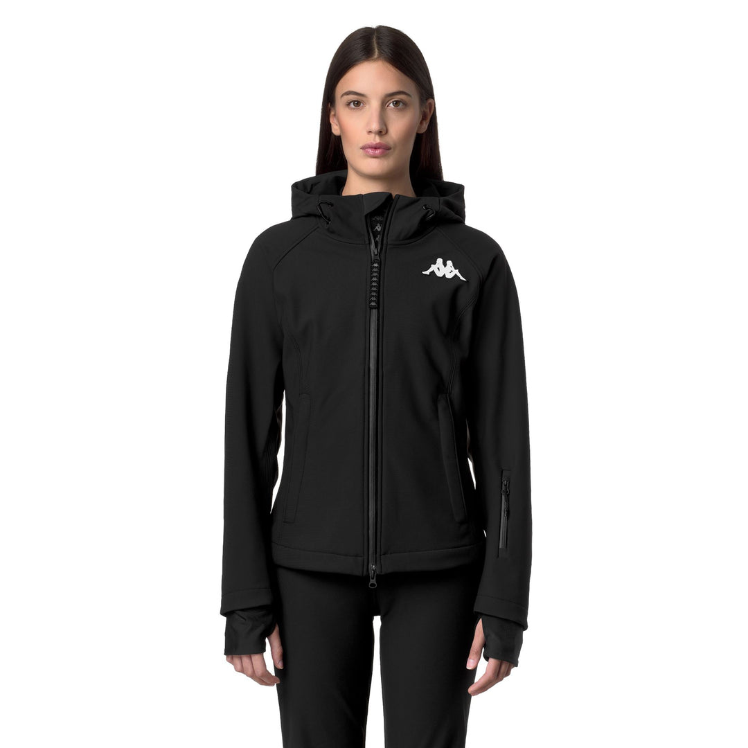 Black Women's Softshell Jacket with Waterproof Protection 01