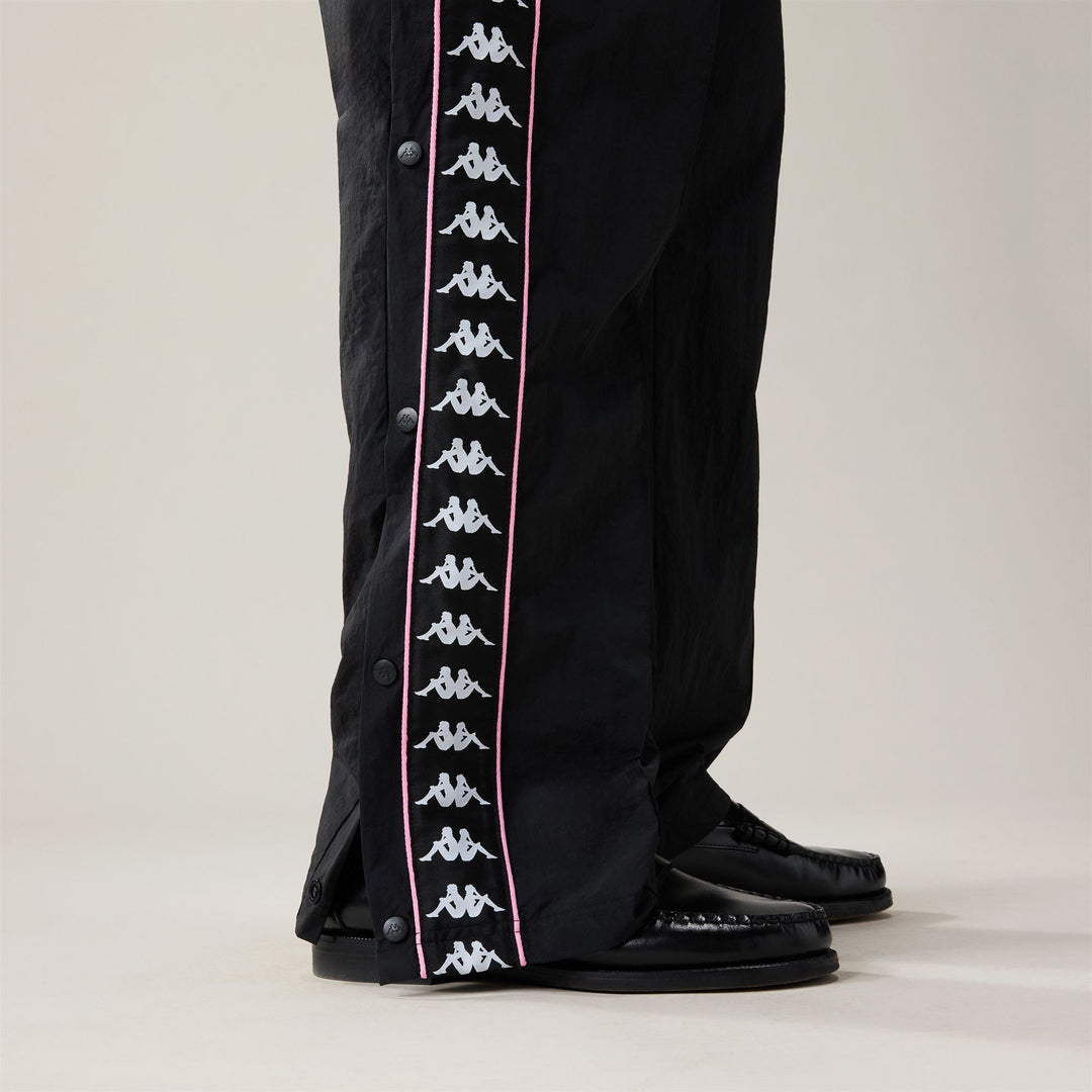 Black Men's Comfort Fit Sportswear Trousers in Nylon and Polyester main