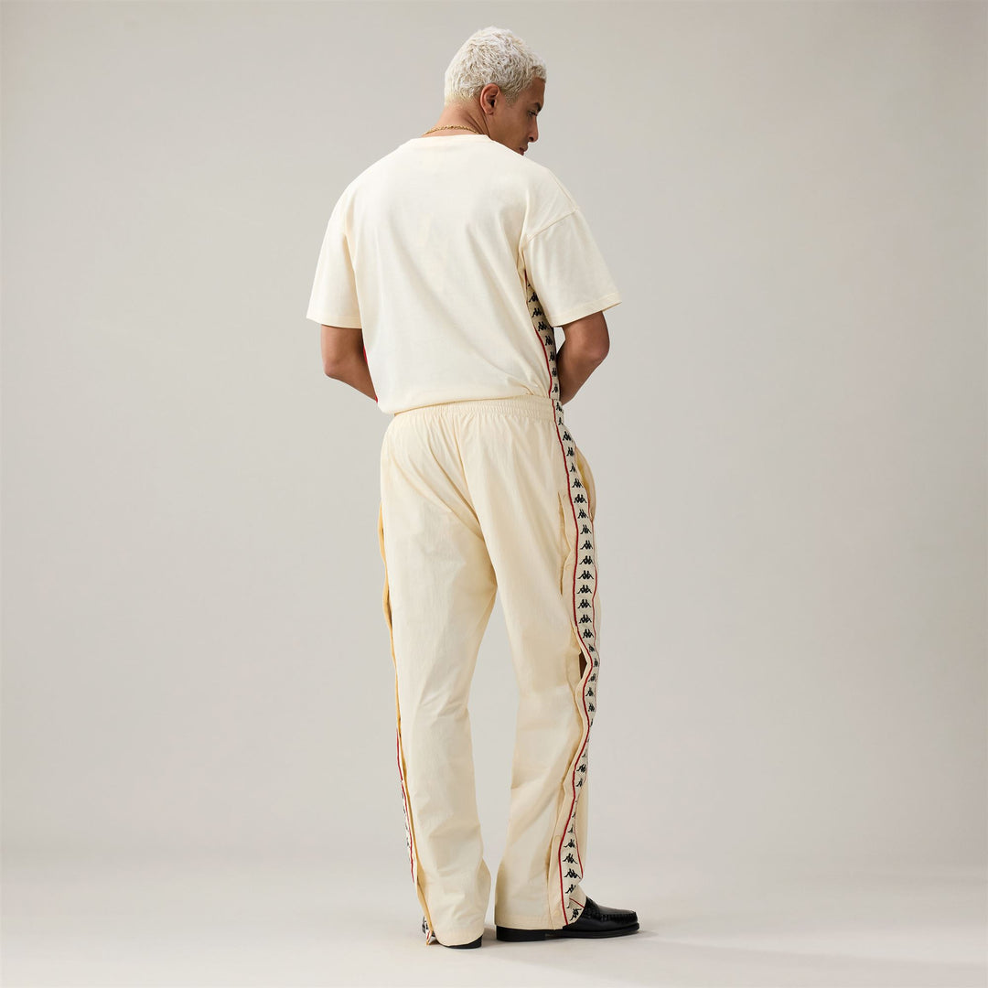 Beige Men's Comfort Fit Sportswear Trousers in Nylon main