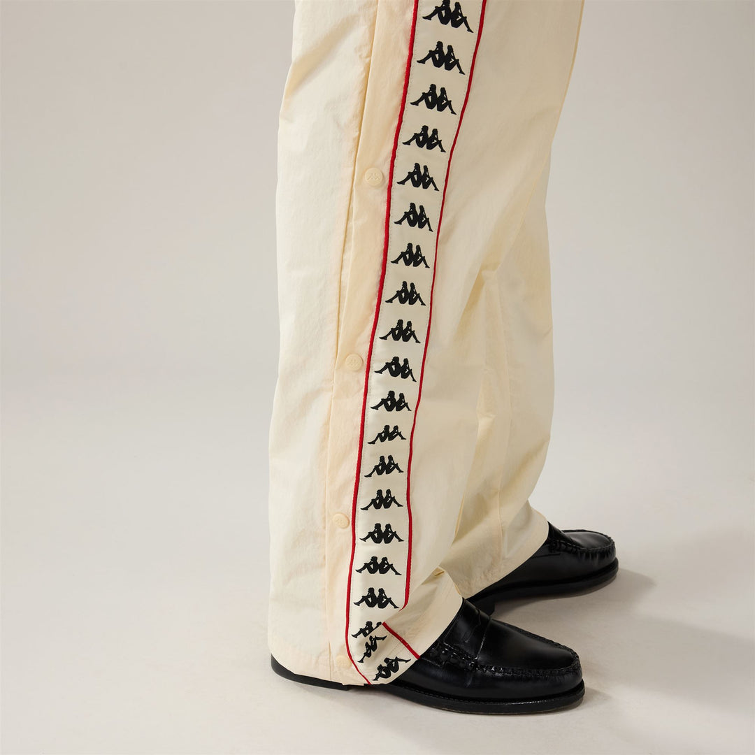 Beige Men's Comfort Fit Sportswear Trousers in Nylon main