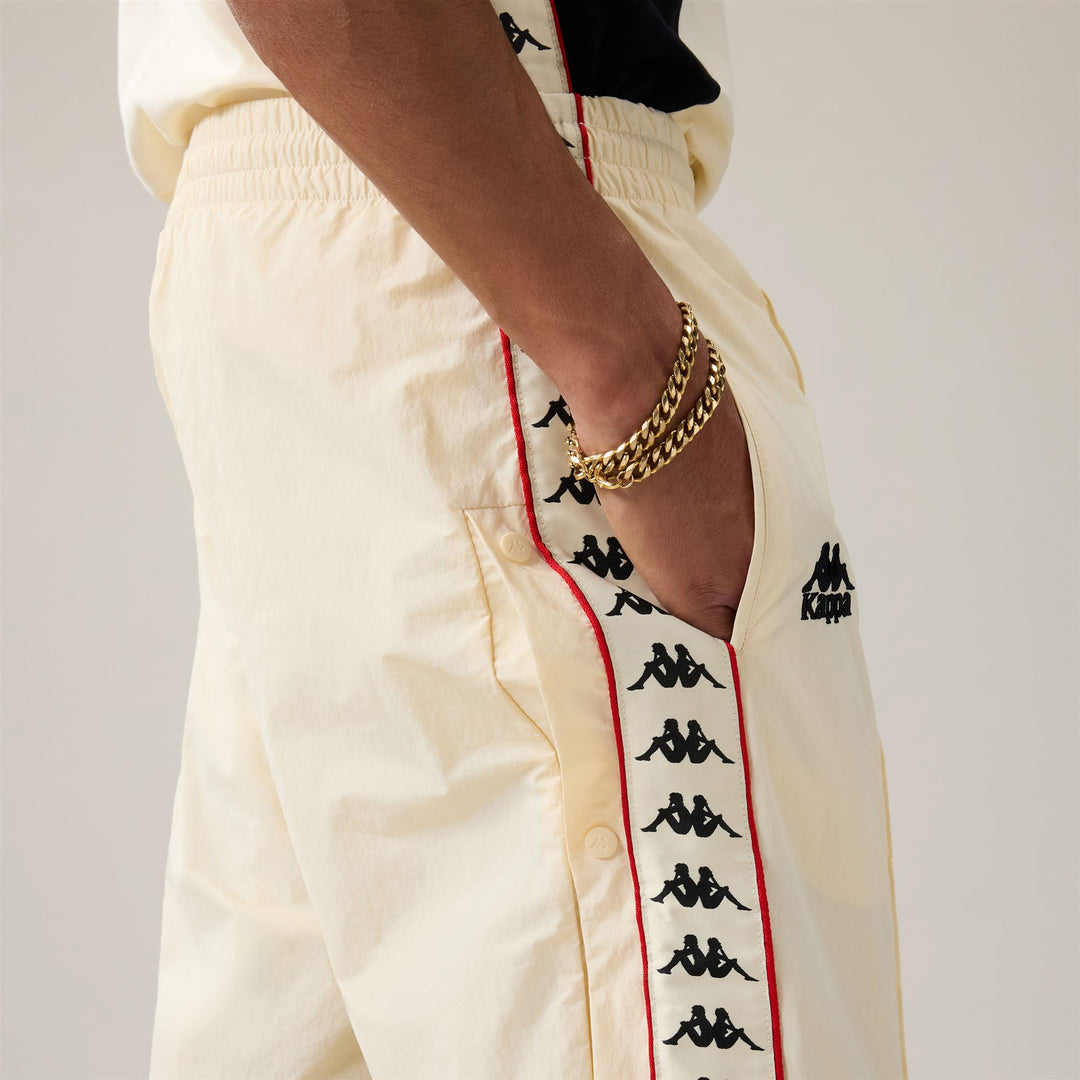 Beige Men's Comfort Fit Sportswear Trousers in Nylon 01