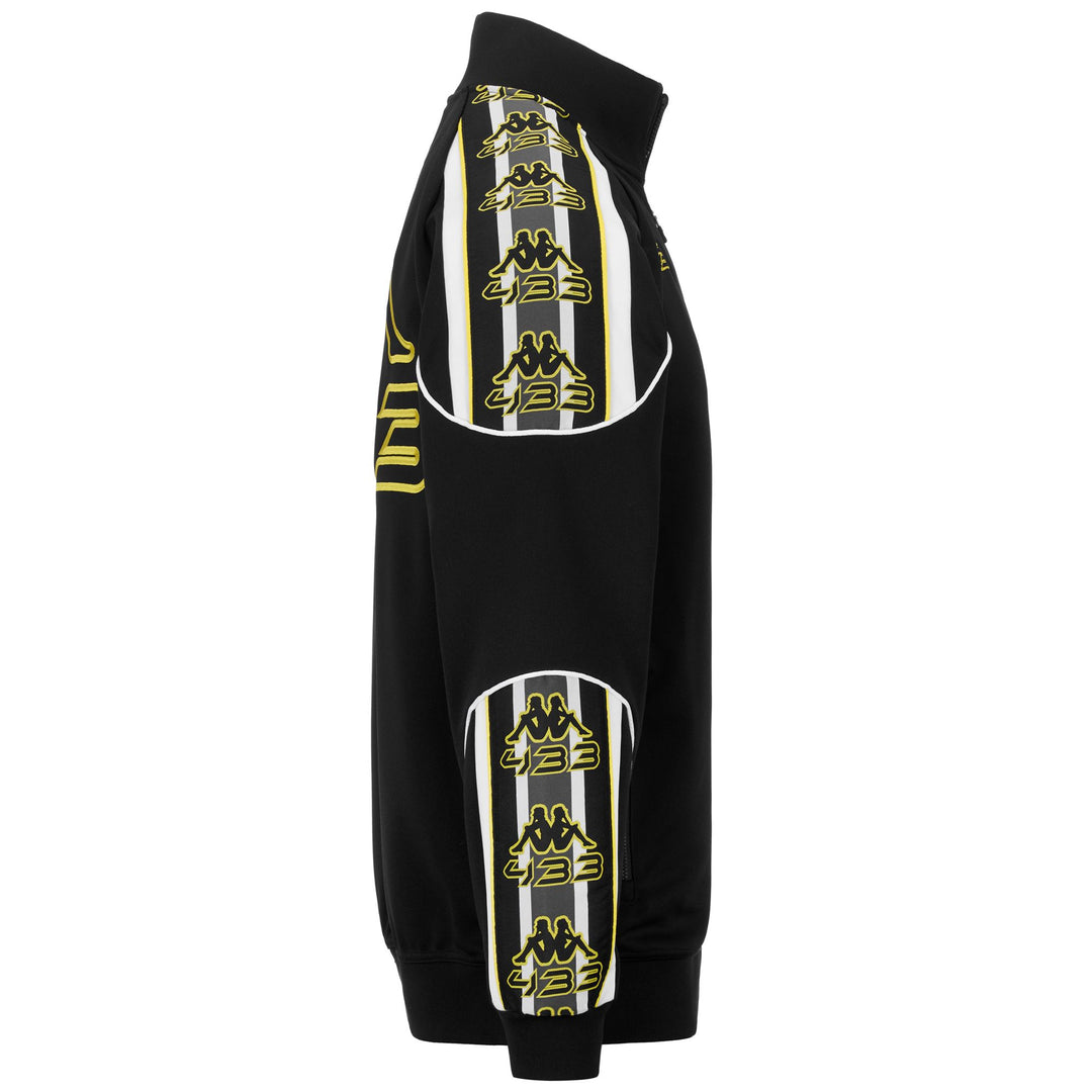 Chaqueta polar para hombre en blanco y negro con cremallera y bolsillos main