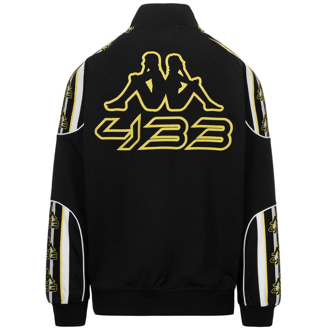 Chaqueta polar para hombre en blanco y negro con cremallera y bolsillos main