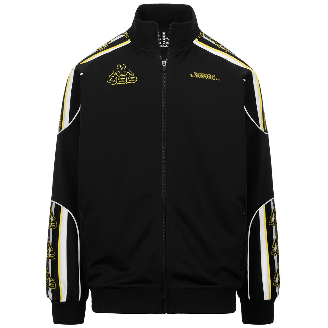 Black and white Men's Fleece Jacket with Zipper and Pockets 01