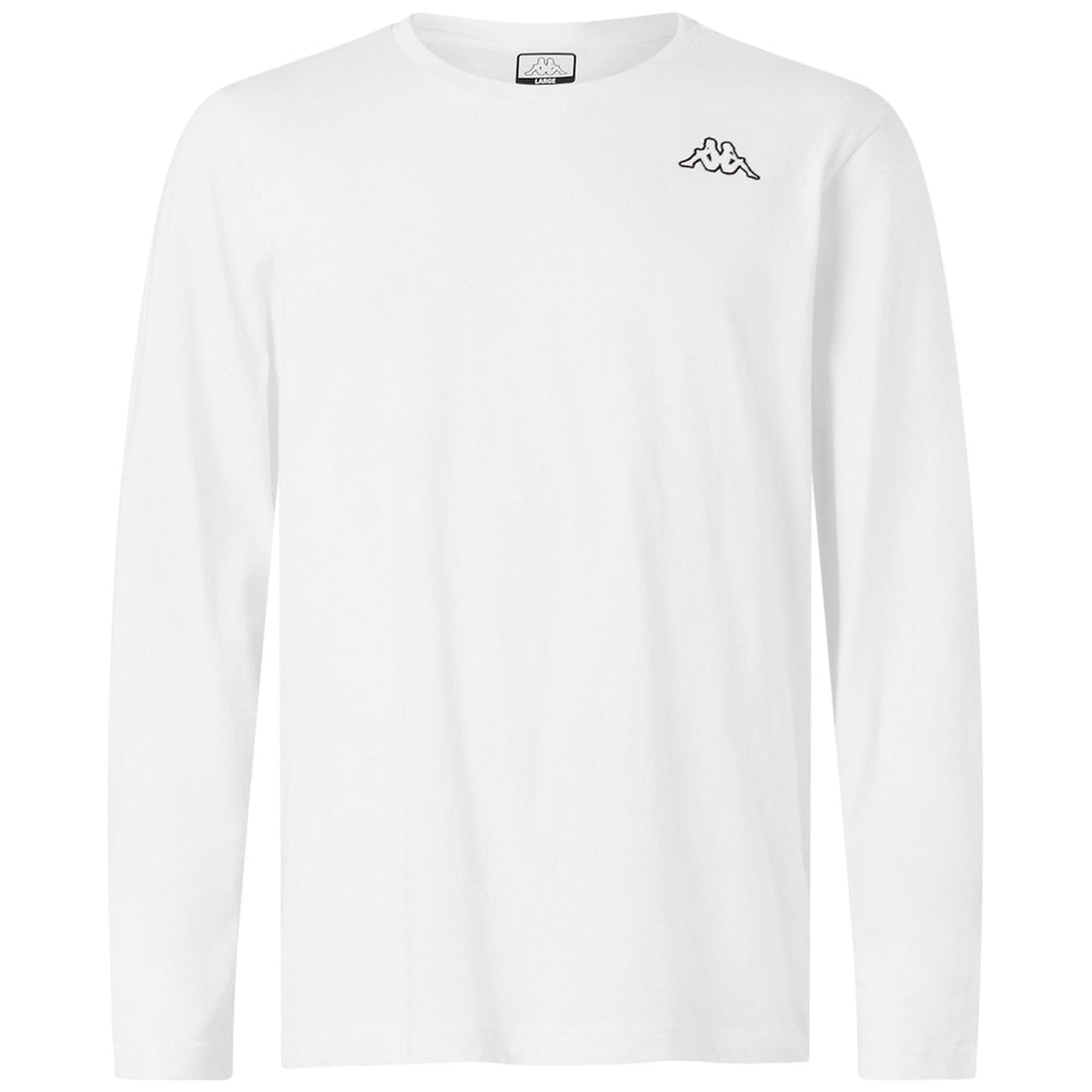 White Men's Long Sleeve Logo T-Shirt in Jersey Fabric 02