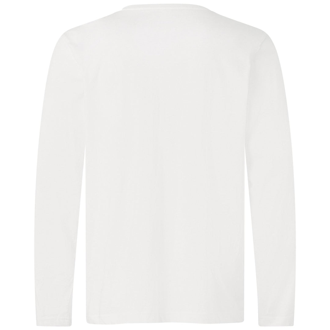 White Men's Long Sleeve Logo T-Shirt in Jersey Fabric main