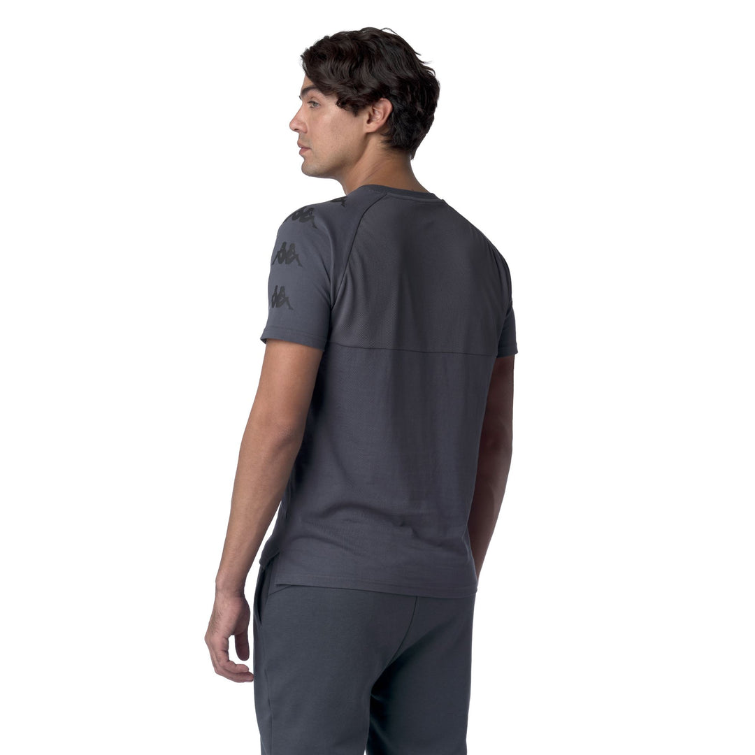 Camiseta de algodón gris de corte regular para hombre con logotipo de Omini main