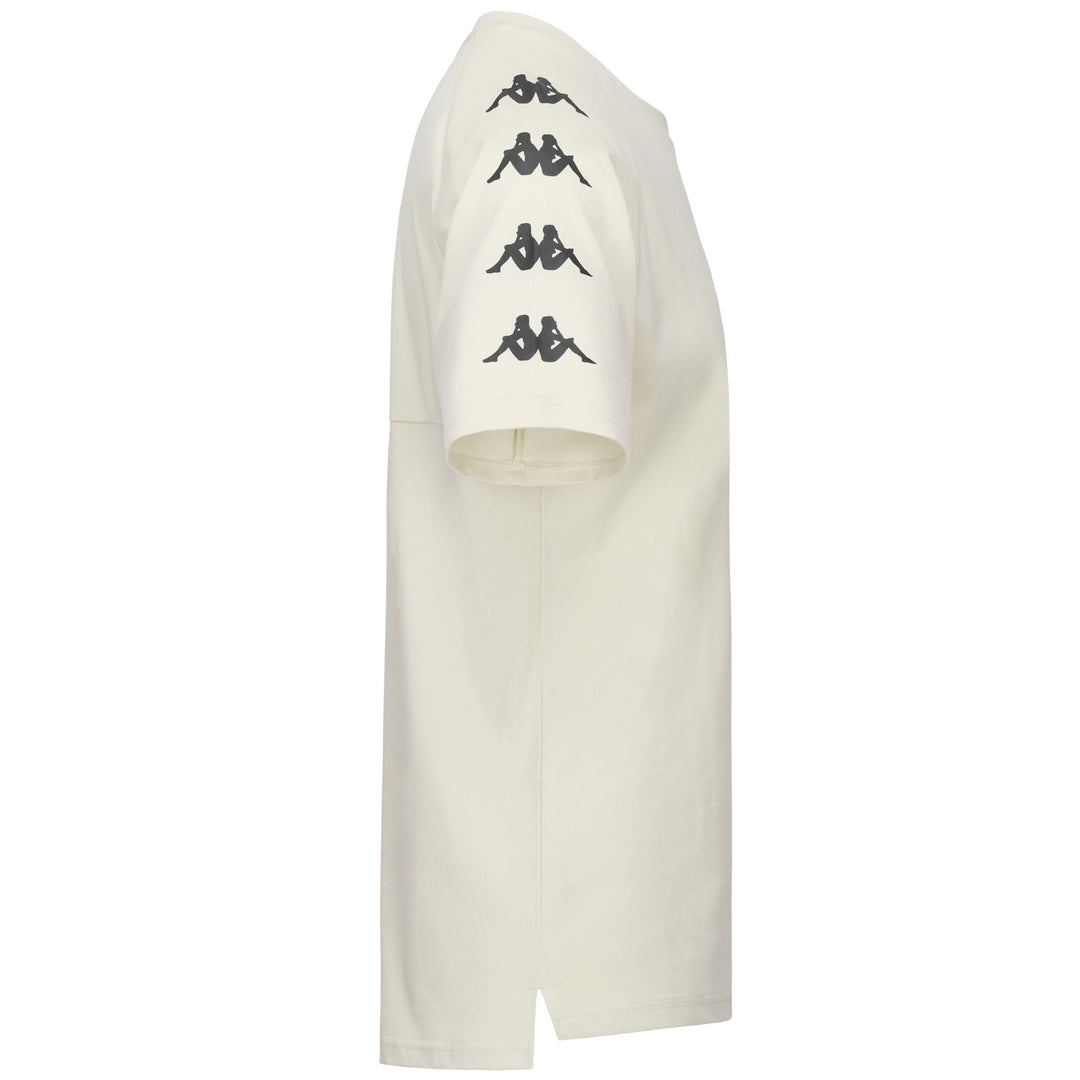 T-shirt bianca in jersey di cotone da uomo con stampa del logo main