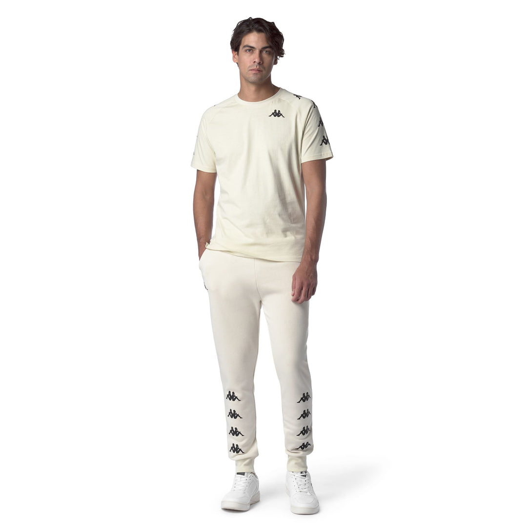 White Men's Cotton Jersey T-Shirt with Logo Print 01