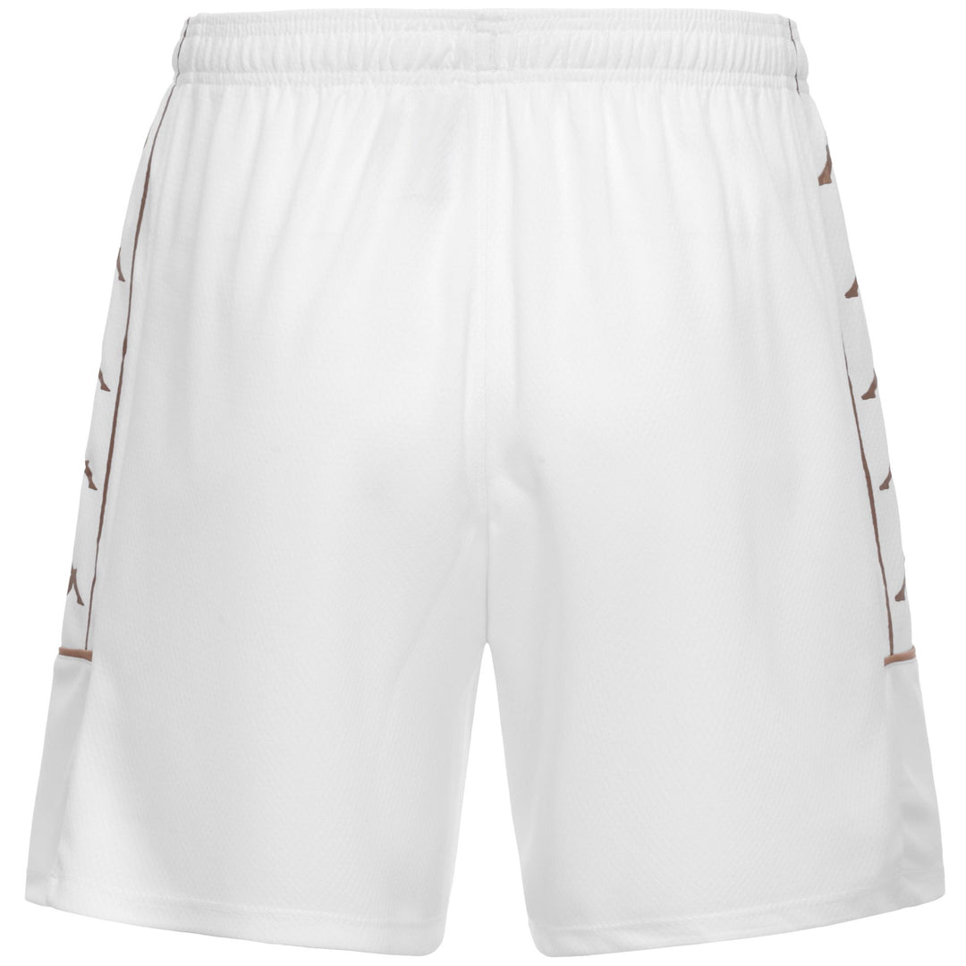Short de football blanc pour homme, coupe ajustée, en tissu mesh main